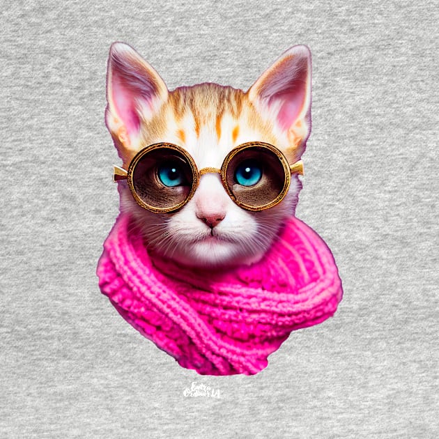 Cat with scarf and glasses by extraordinar-ia